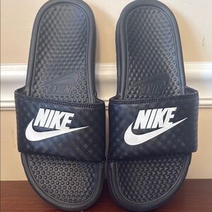 Nike Black and White Slide Sandals
